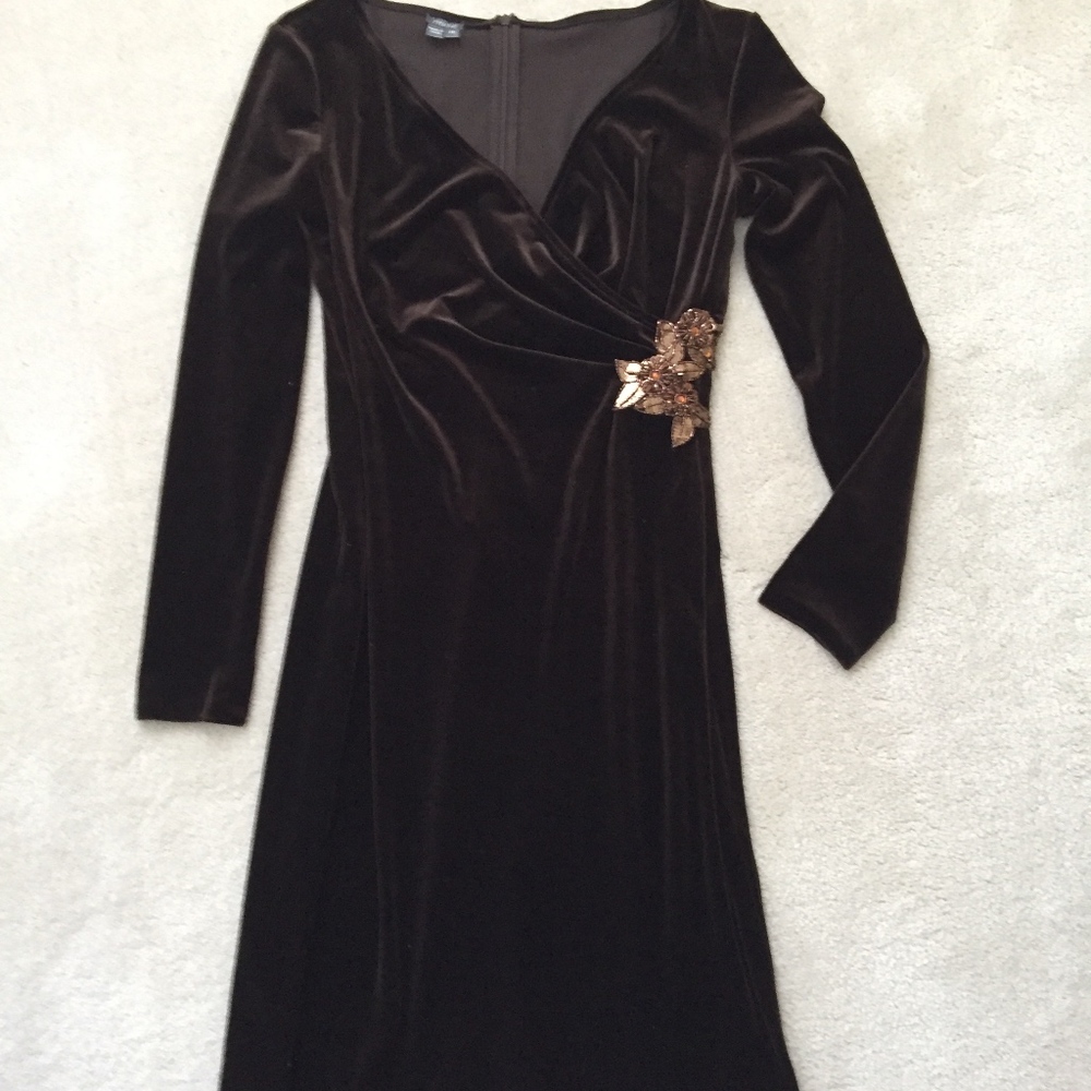 brn velvet dress 2P
